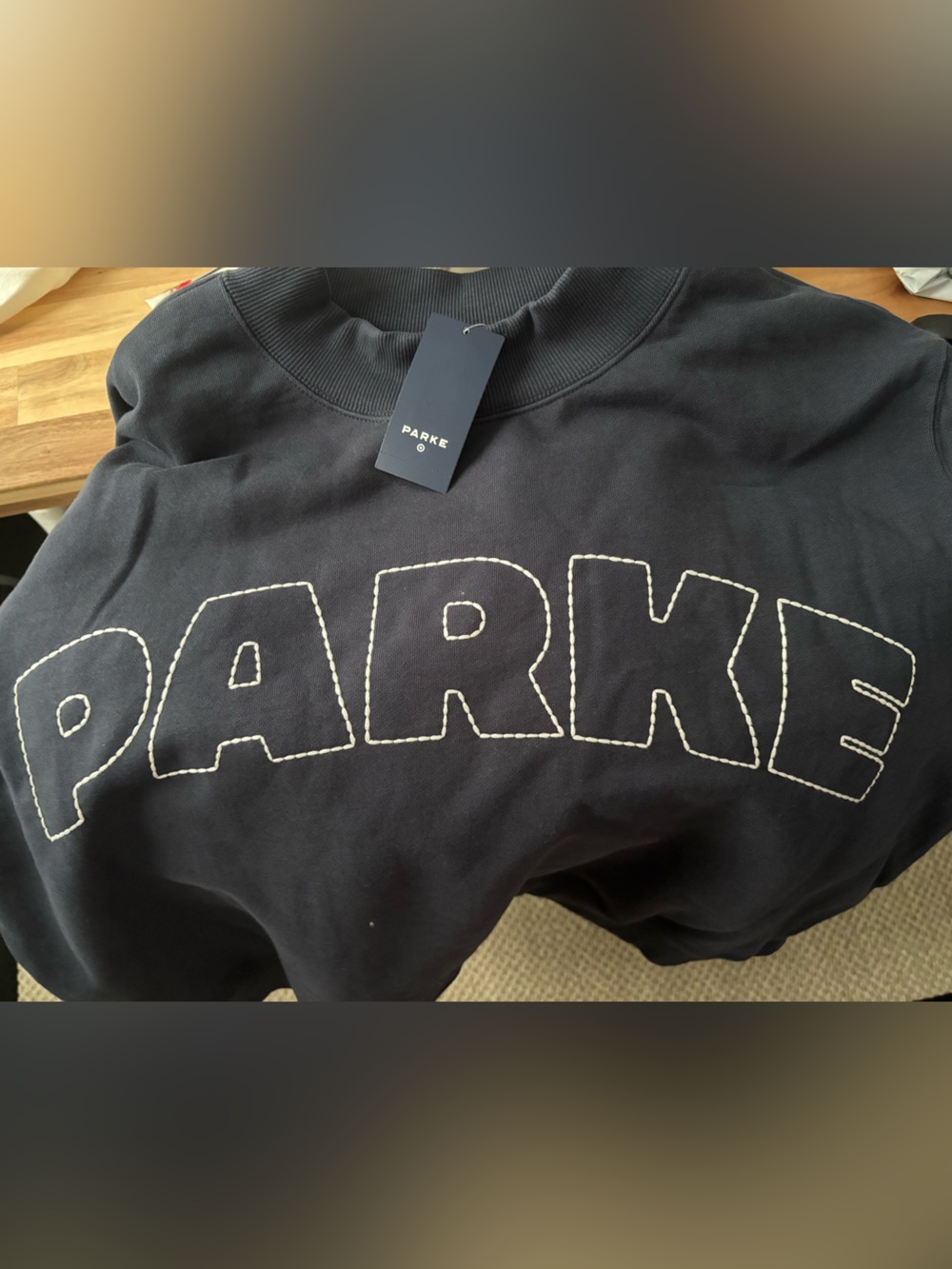 Parke x Target Navy Mockneck Pullover Sweatshirt- L/XL